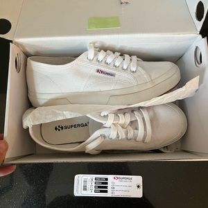 White Superga Platform Canvas Sneakers